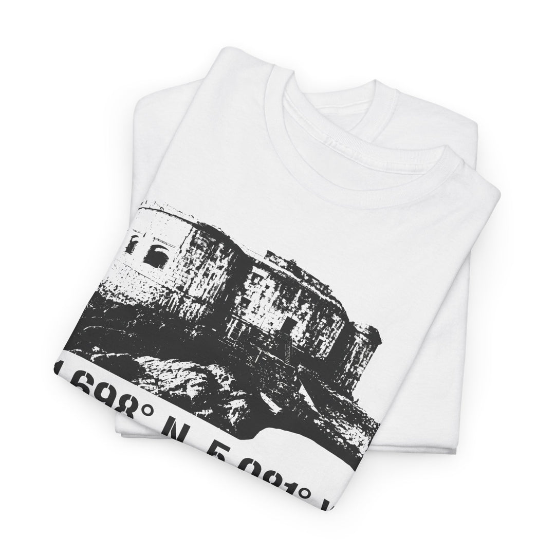 Stack Rock Fort T‑Shirt — Coastal Landmark Graphic Tee
