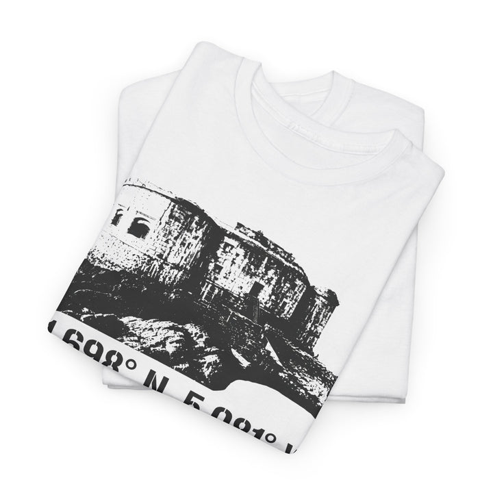 Stack Rock Fort T‑Shirt — Coastal Landmark Graphic Tee