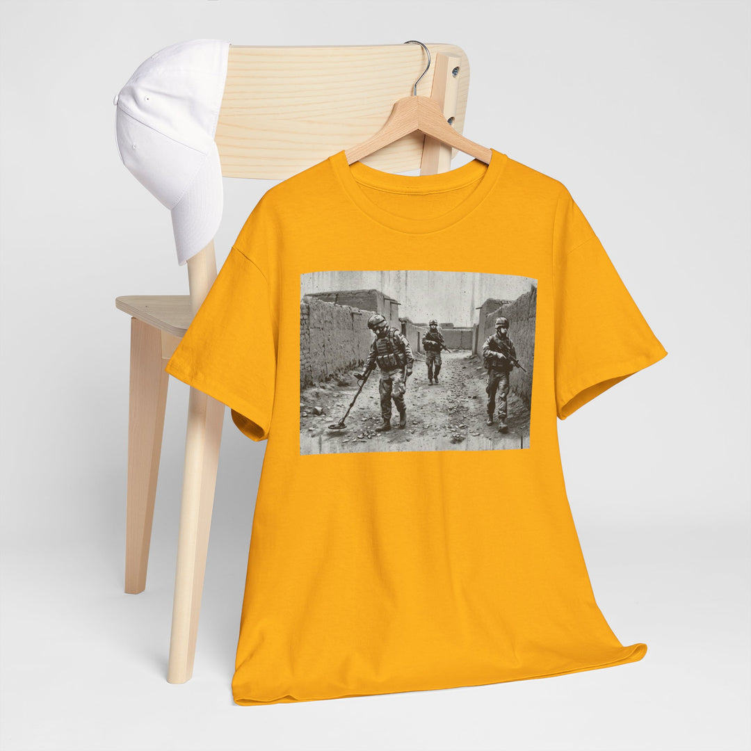 Helmand Vallon Patrol T-Shirt - Vintage Military Graphic Tee - Black &amp; White