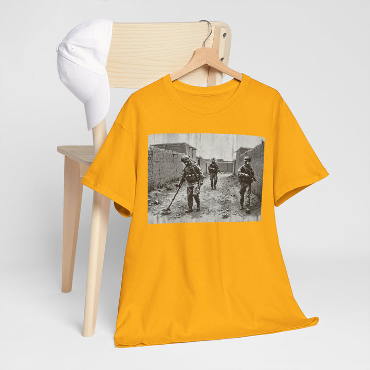 Helmand Vallon Patrol T-Shirt - Vintage Military Graphic Tee - Black &amp; White