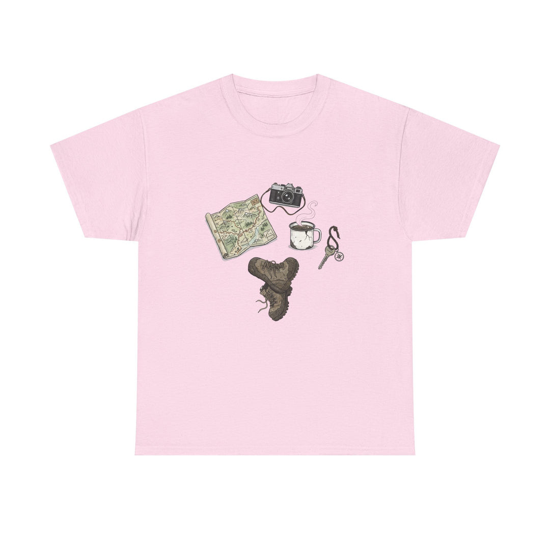 Retro Mountain Camping Gear Graphic T-Shirt - Outdoor Adventure Tee