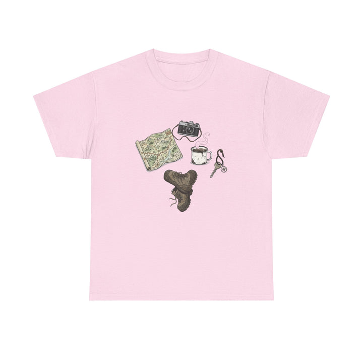 Retro Mountain Camping Gear Graphic T-Shirt - Outdoor Adventure Tee