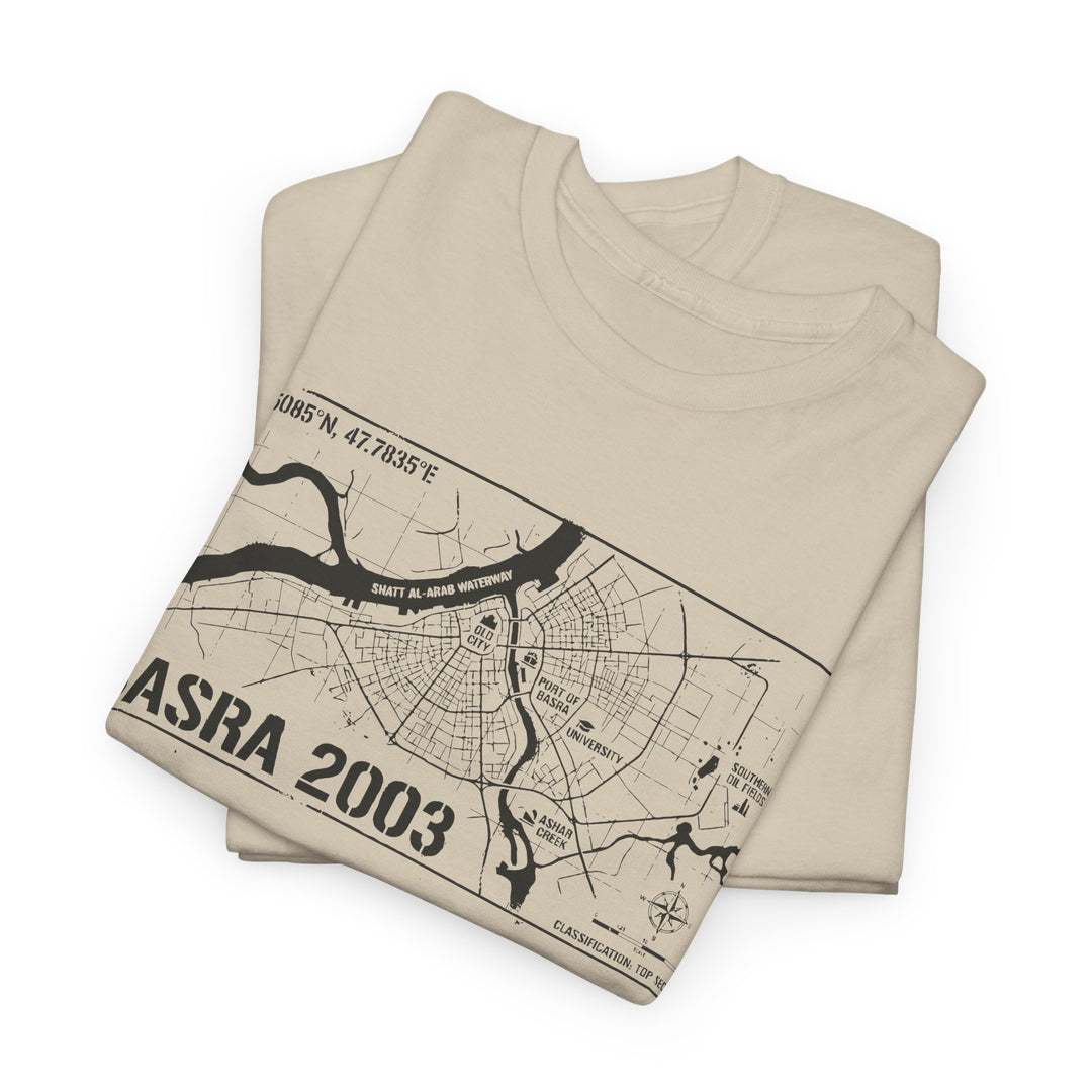 Basra 2003 Vintage Military Map T-Shirt