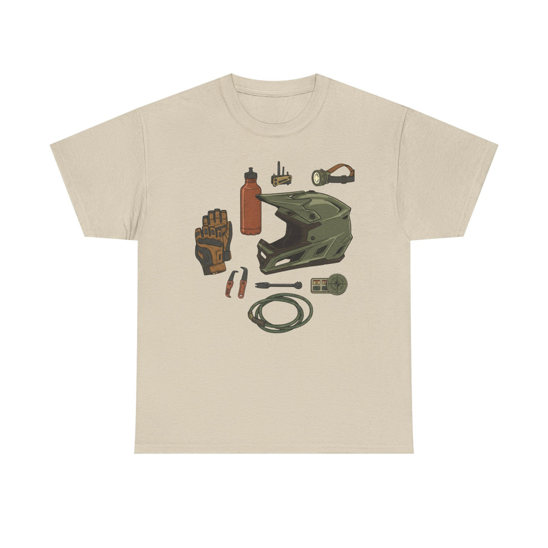MTB Gear Layout T-Shirt — Mountain Bike Essentials Tee