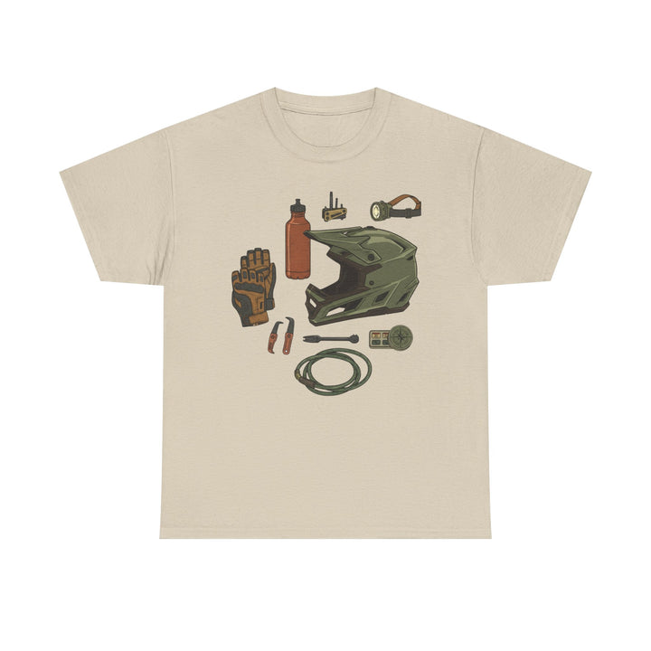 MTB Gear Layout T-Shirt — Mountain Bike Essentials Tee