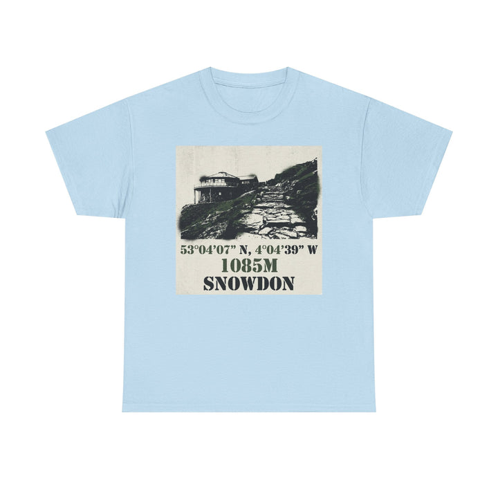 Snowdon 1085m Vintage Summit Tee — Mountain Coordinates Graphic T‑Shirt