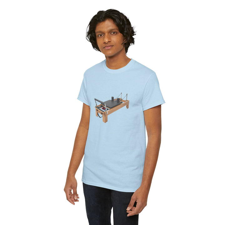 Pilates Reformer Tee – soft, breathable cotton designed for Pilates sessions. Comfortable, flexible, and perfect for reformer workouts or casual wear.