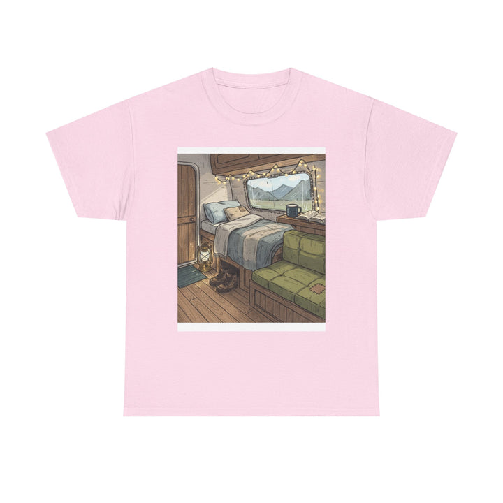 Retro Van Life Interior Graphic T-Shirt - Cozy Camper Van Aesthetic Tee