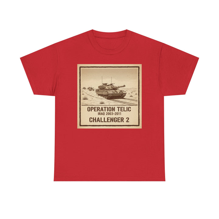 Challenger 2 Op Telic T-Shirt — Iraq 2003 Armoured Heritage Graphic