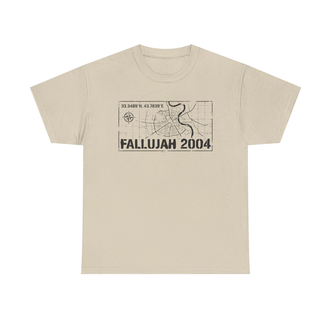 Fallujah 2004 Map Tee — Military Deployment Memorial T-Shirt