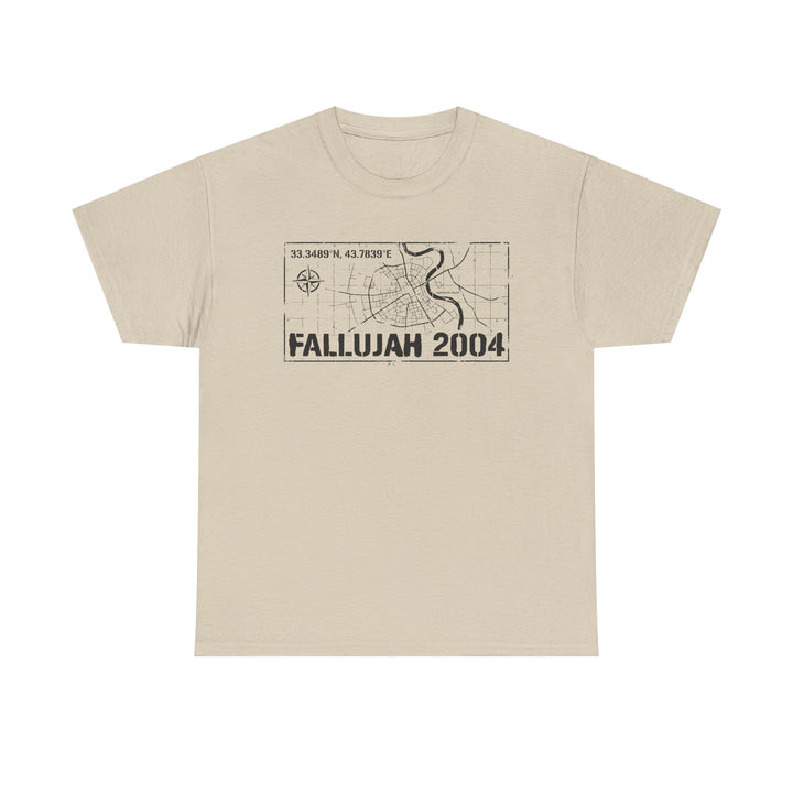 Fallujah 2004 Map Tee — Military Deployment Memorial T-Shirt