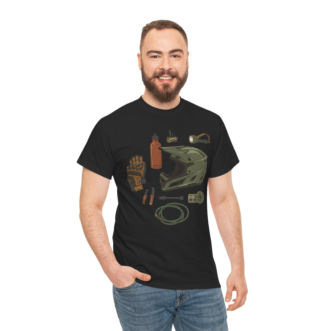 MTB Gear Layout T-Shirt — Mountain Bike Essentials Tee