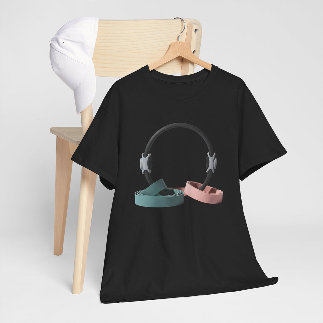 Pilates Band Workout Shirt – soft, breathable fabric designed for resistance band exercises. Comfortable, flexible, and perfect for Pilates sessions or workouts.