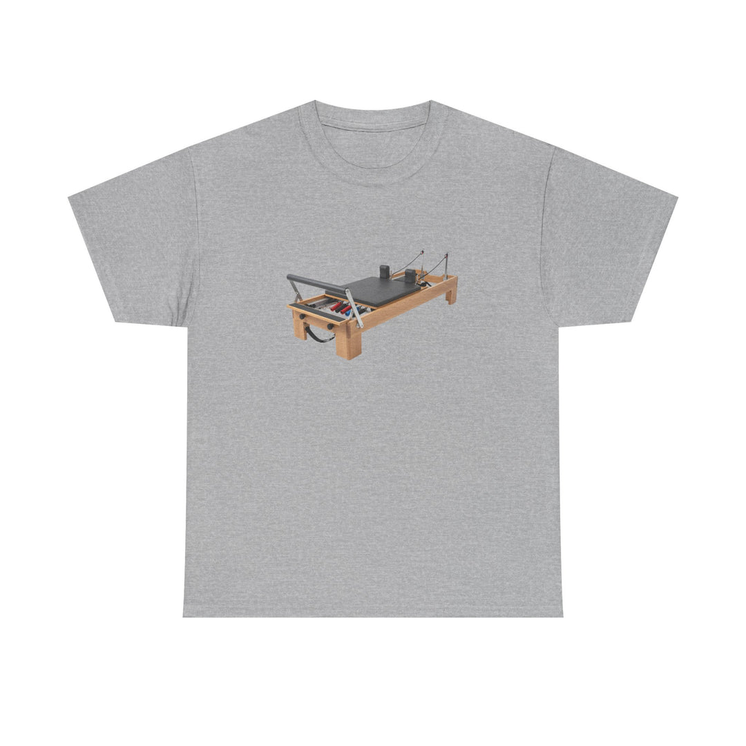 Pilates Reformer Tee – soft, breathable cotton designed for Pilates sessions. Comfortable, flexible, and perfect for reformer workouts or casual wear.