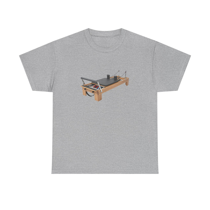Pilates Reformer Tee – soft, breathable cotton designed for Pilates sessions. Comfortable, flexible, and perfect for reformer workouts or casual wear.