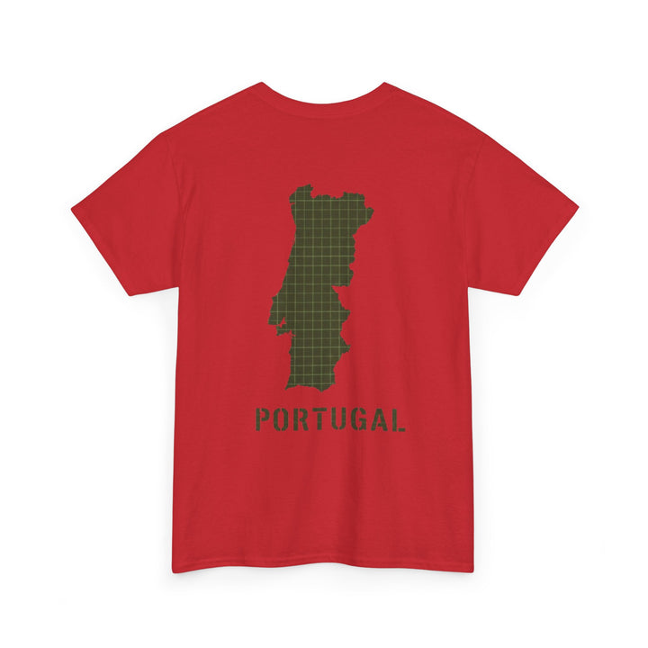 Portugal Map T-Shirt — Vintage Green Grid Portugal Tee