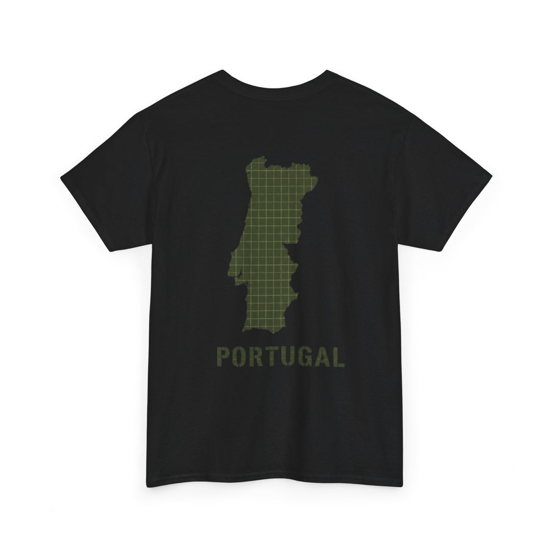 Portugal Map T-Shirt — Vintage Green Grid Portugal Tee