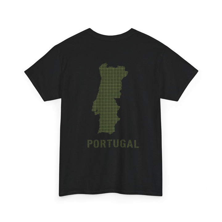 Portugal Map T-Shirt — Vintage Green Grid Portugal Tee