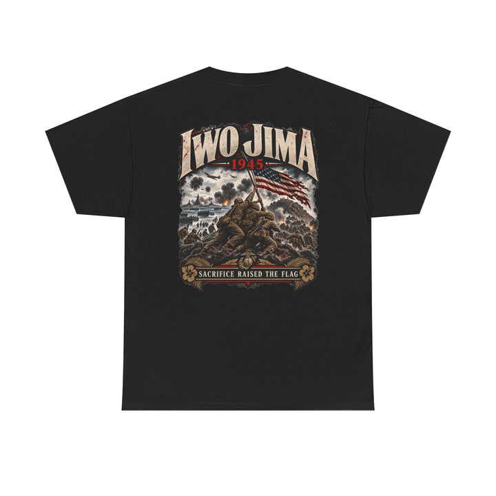 Iwo Jima 1945 Memorial T-Shirt — Sacrifice Raises the Flag Graphic Tee