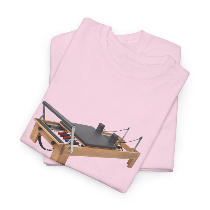 Pilates Reformer Tee – soft, breathable cotton designed for Pilates sessions. Comfortable, flexible, and perfect for reformer workouts or casual wear.