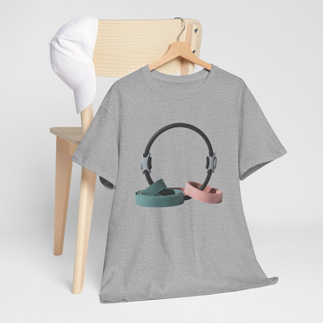 Pilates Band Workout Shirt – soft, breathable fabric designed for resistance band exercises. Comfortable, flexible, and perfect for Pilates sessions or workouts.