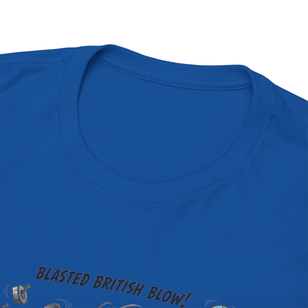 Blasted British Blow Graphic T-Shirt — Retro UK Camping Adventure Tee