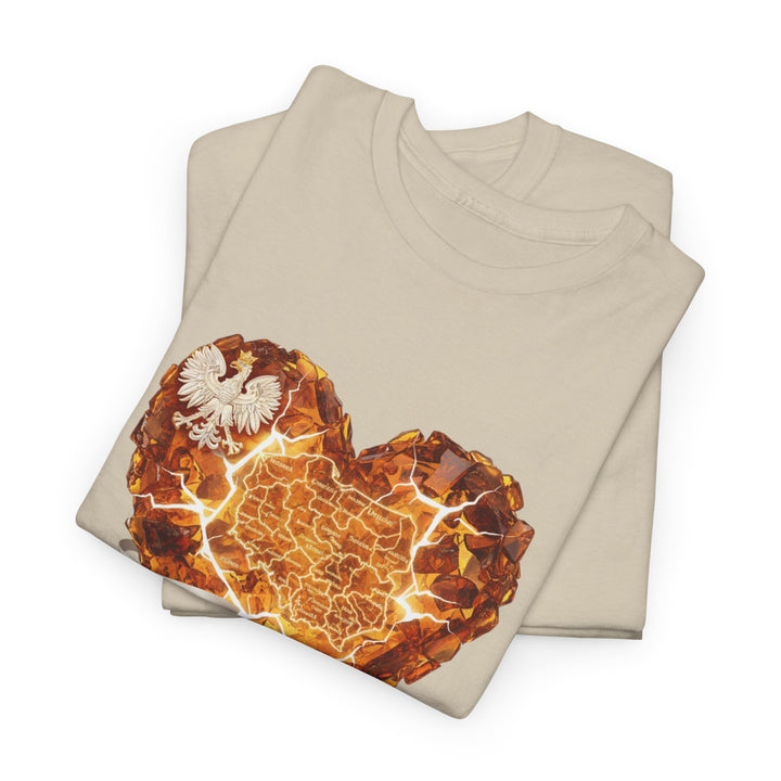 Polish Pride Heart Flame Tee | Polska Heritage T-Shirt