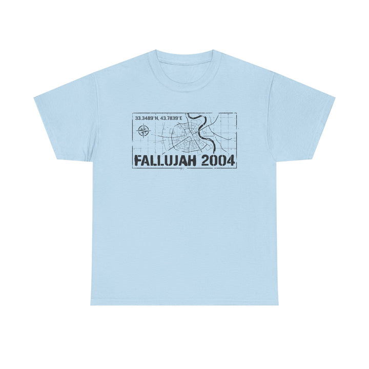 Fallujah 2004 Map Tee — Military Deployment Memorial T-Shirt