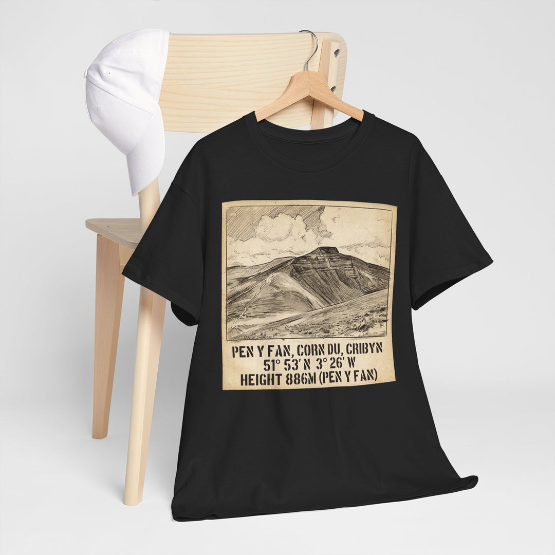 Pen y Fan Summit Coordinates T-Shirt — Vintage Mountain Peak Tee