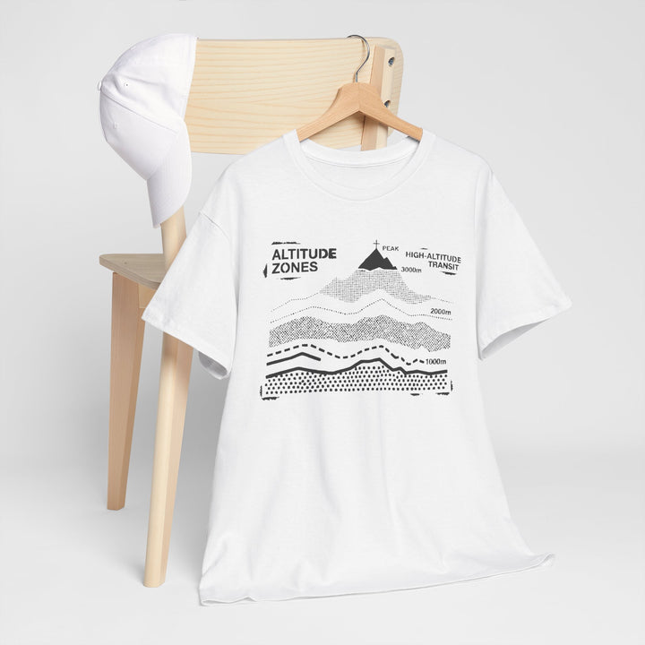 Retro Mountain Altitude Graphic T-Shirt — Vintage Topographic Hiking Tee