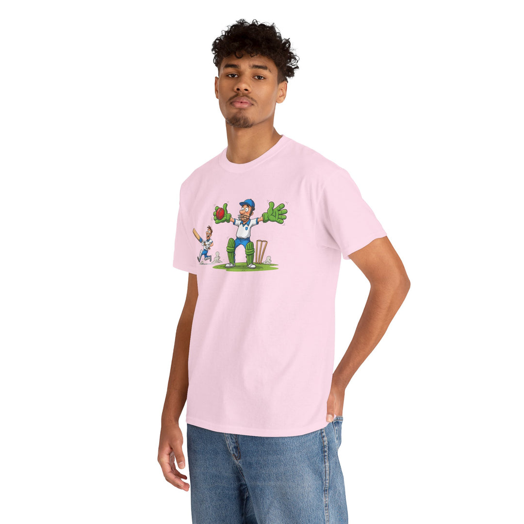 Cricket Catch Graphic Cartoon T-Shirt