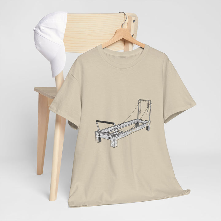 Pilates Reformer Tee – soft, breathable cotton designed for reformer Pilates. Comfortable, flexible, and perfect for studio workouts or casual wear.
