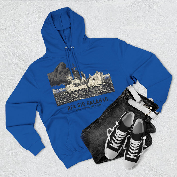 RFA Sir Galahad Graphic Hoodie — Retro Ship Illustration &amp; Gallus S&amp;W Logo
