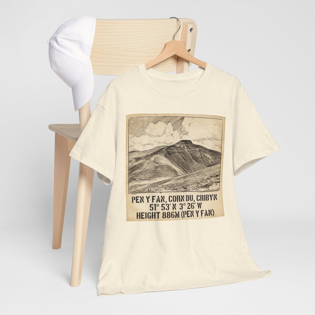 Pen y Fan Summit Coordinates T-Shirt — Vintage Mountain Peak Tee