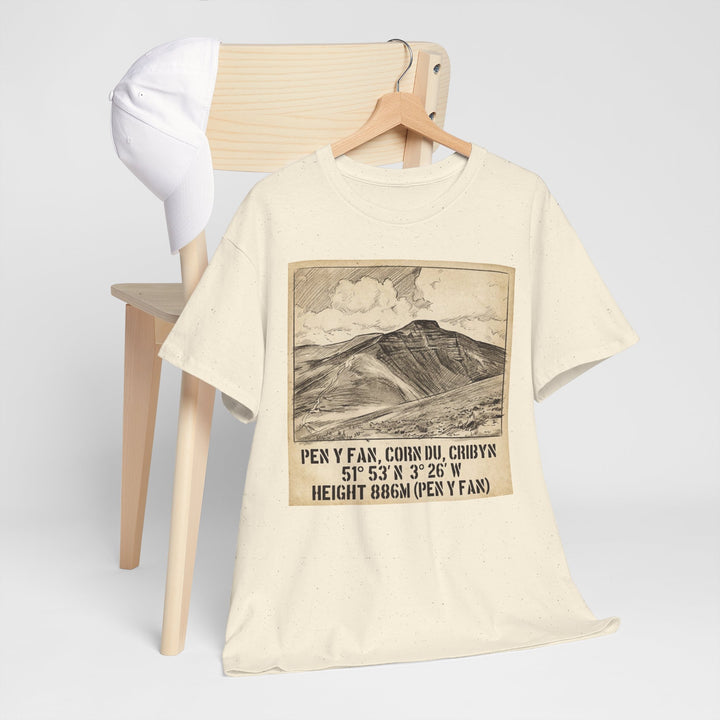 Pen y Fan Summit Coordinates T-Shirt — Vintage Mountain Peak Tee