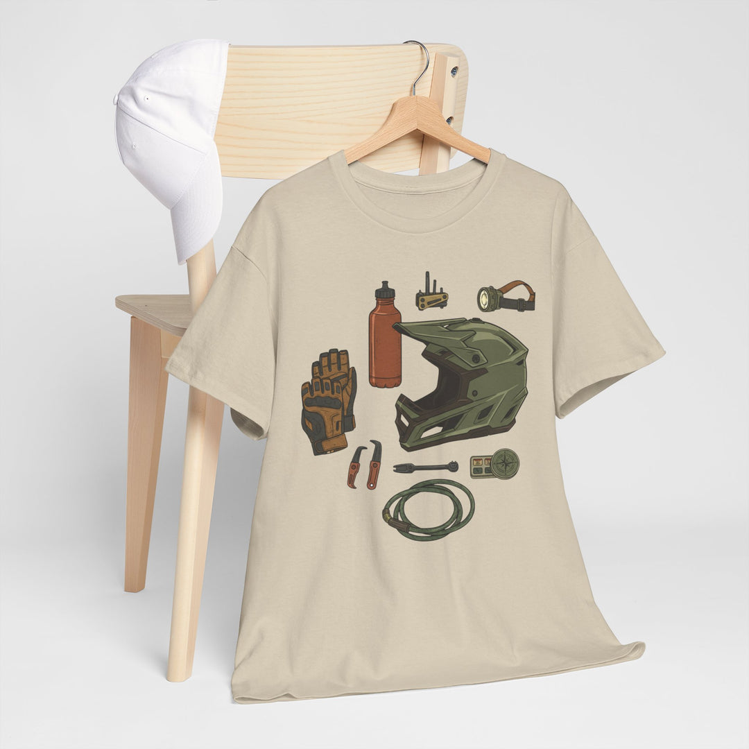MTB Gear Layout T-Shirt — Mountain Bike Essentials Tee