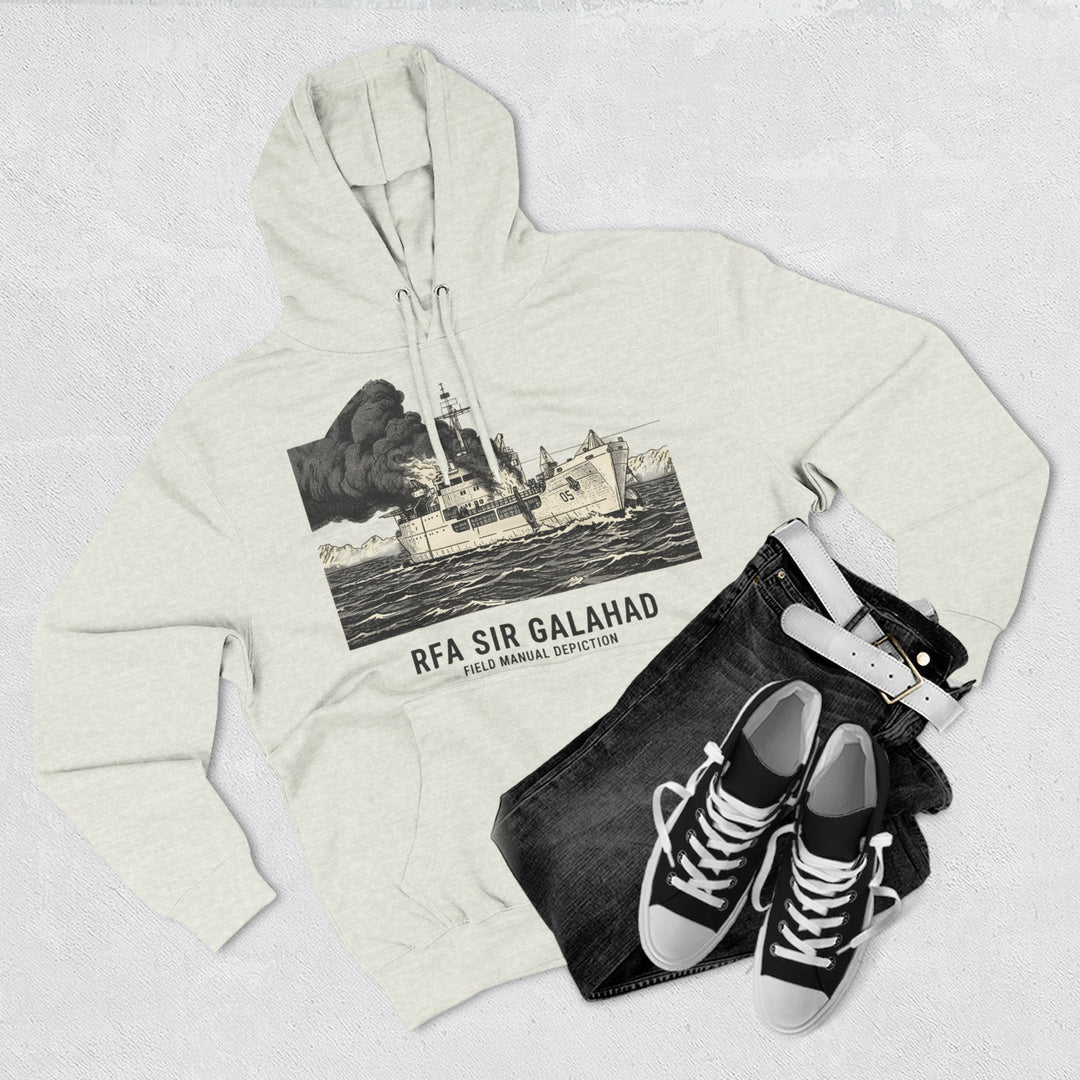 RFA Sir Galahad Graphic Hoodie — Retro Ship Illustration &amp; Gallus S&amp;W Logo