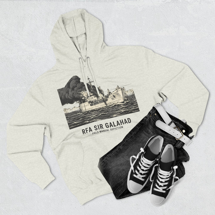 RFA Sir Galahad Graphic Hoodie — Retro Ship Illustration &amp; Gallus S&amp;W Logo
