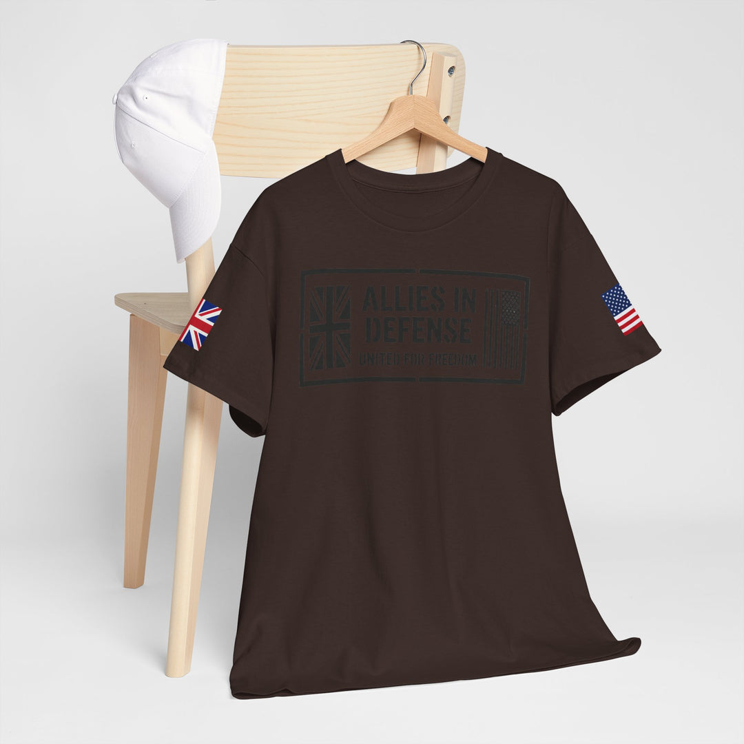 UK &amp; US Allies Defence Veteran Tee — Flags on Sleeves