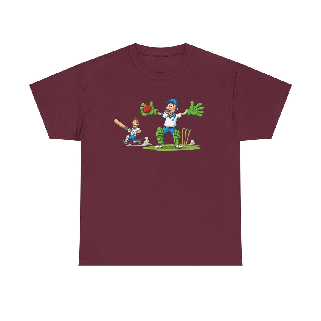 Cricket Catch Graphic Cartoon T-Shirt