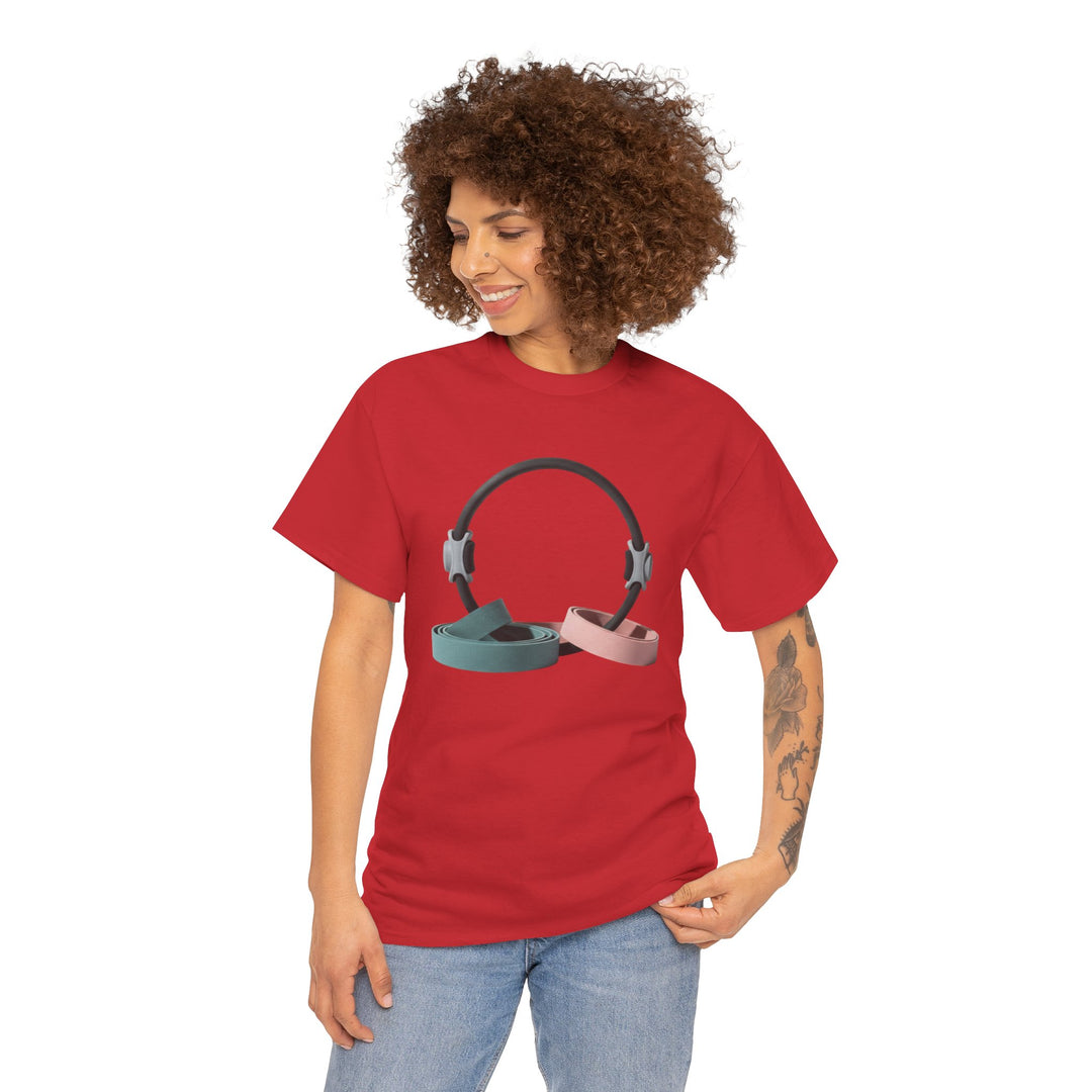 Pilates Band Workout Shirt – soft, breathable fabric designed for resistance band exercises. Comfortable, flexible, and perfect for Pilates sessions or workouts.