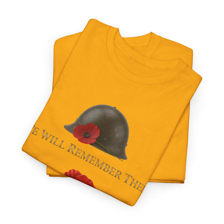 Poppy &amp; Helmet T-Shirt — Remembrance Floral Military Tribute Tee