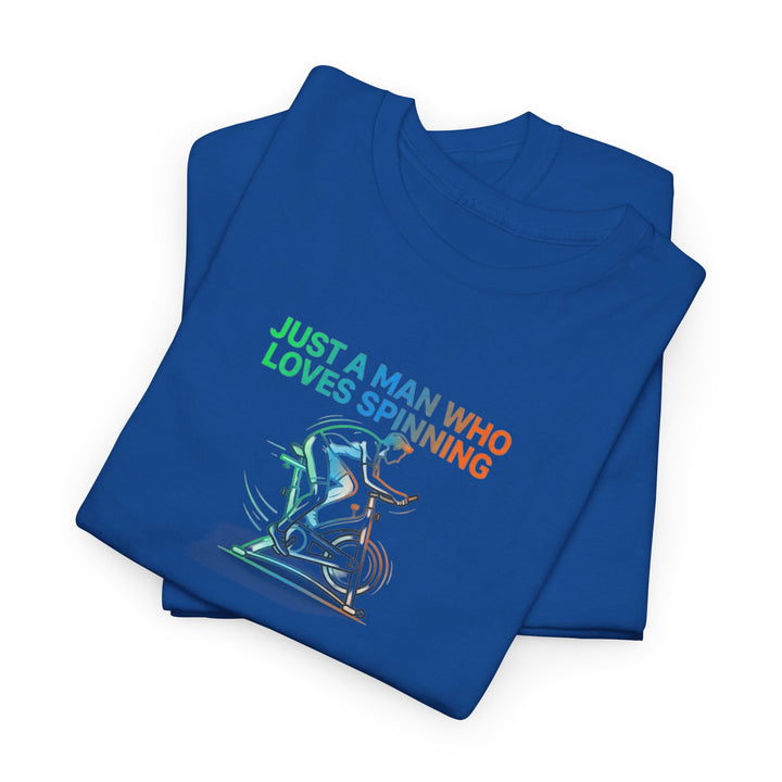 Spinner Enthusiast T-Shirt — "Just a Man Who Loves Spinning" Graphic Tee
