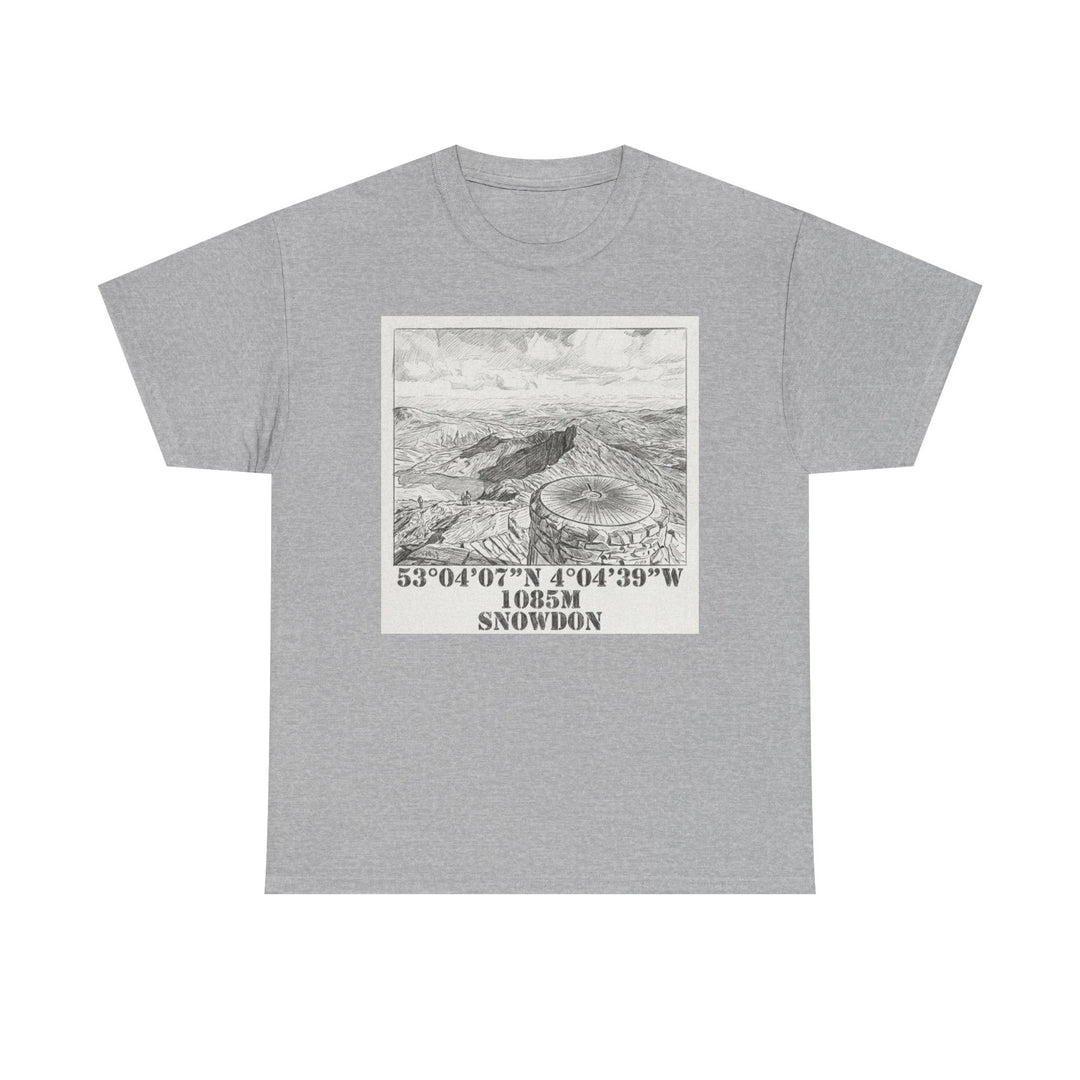 Snowdon Mountain Tee — Vintage Map Illustration with Coordinates