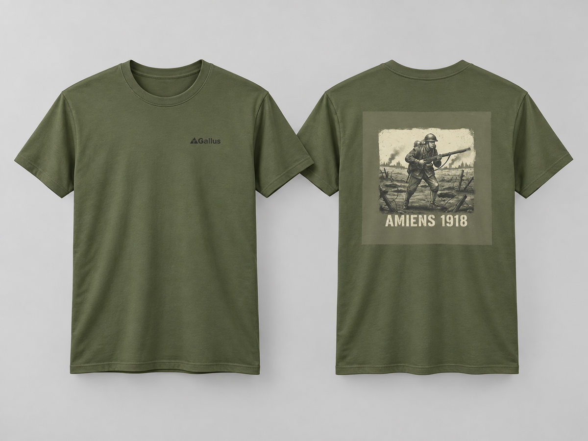 Amiens 1918 First World War T-shirt Gallus hero mockup