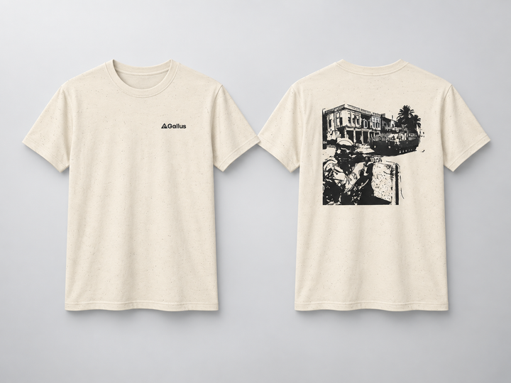 Basra 2007 T-Shirt — Operation TELIC Iraq — Gallus primary hero mockup