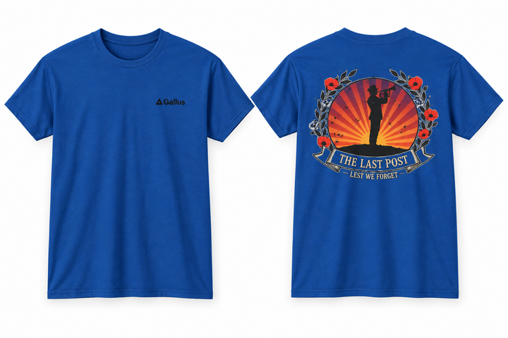 The Last Post Remembrance T-Shirt — Military Tribute — Gallus primary hero mockup