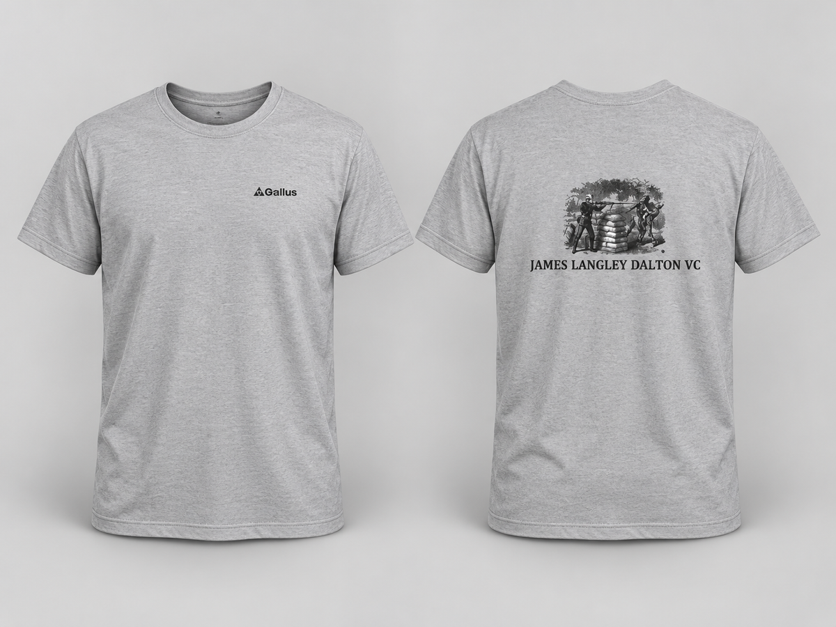 James Langley Dalton VC T-Shirt — Rorke’s Drift 1879 Tribute — Gallus primary hero mockup