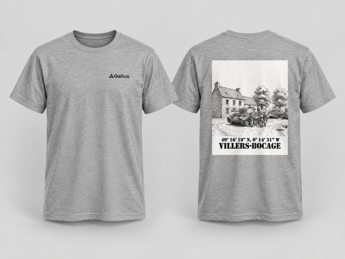 Dead Man’s Corner 1944 T-Shirt — Normandy Airborne Heritage — Gallus primary hero mockup