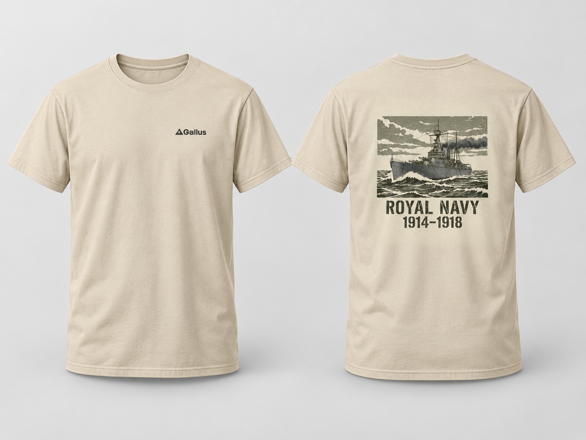 Royal Navy 1914–1918 T-Shirt — First World War at Sea — Gallus primary hero mockup